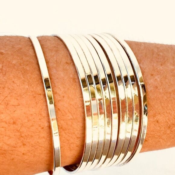 Silver Bangle Bracelets New - Picture 4 of 6